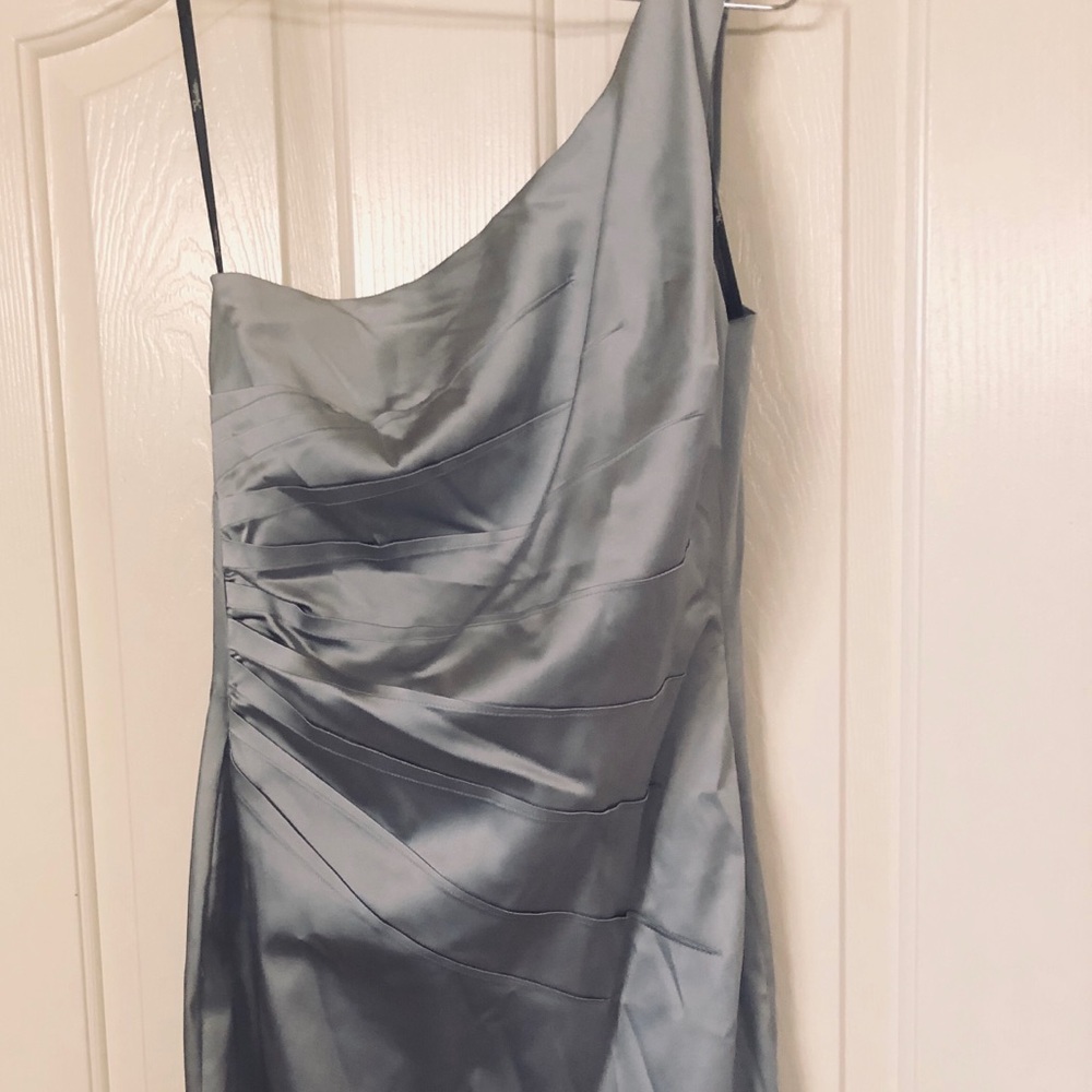 Formal, Prom Dress, One Strap, Silver, Size 6/M